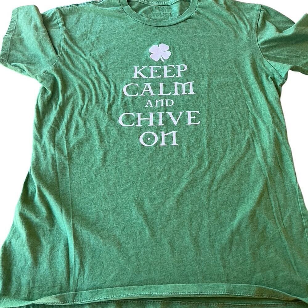 Chive retro men’s size L chive on T-shirt, green